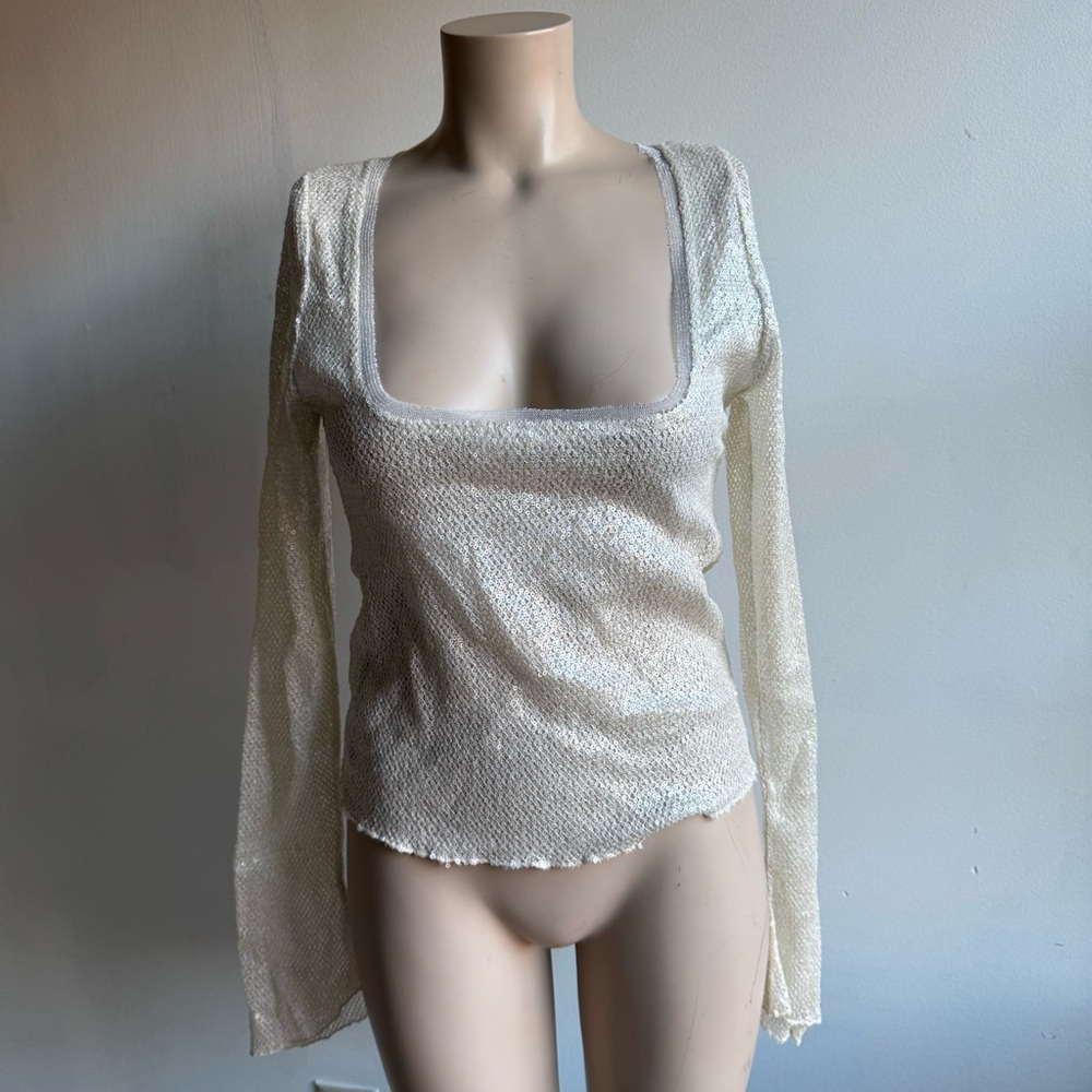 NWT Intimately Free People sparkle sequin long sleeve tee